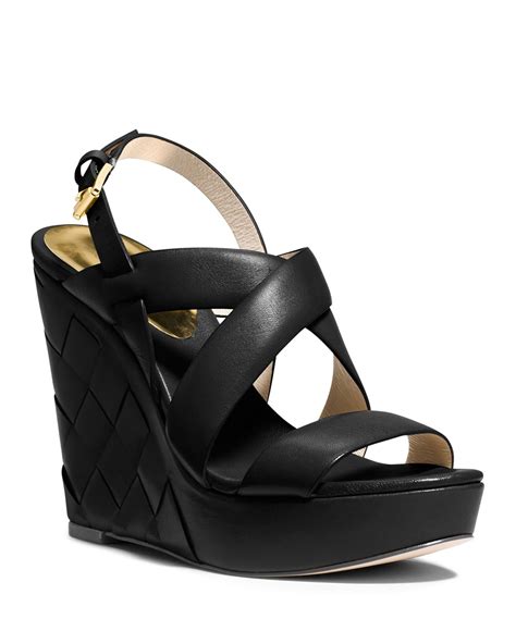 michael kors wedges black